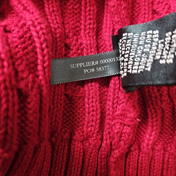 Lauren Ralph Lauren Dark Red Cable-knit Zip-up Sweater Size L - Picture 8 of 9